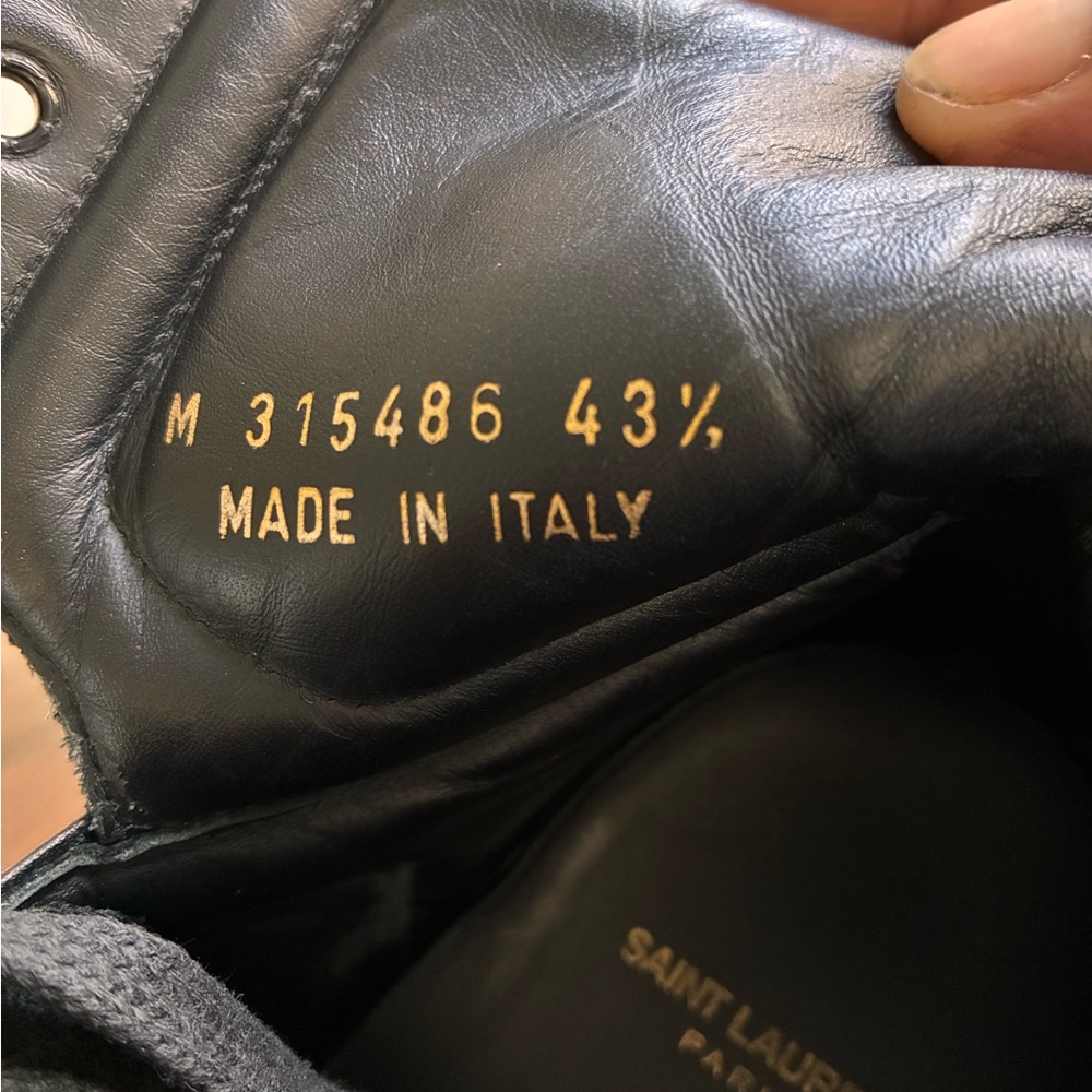 Saint Laurent Black High Top SL/01H Sneakers Men US 10.5 / EU 43.5 - Picture 7 of 13